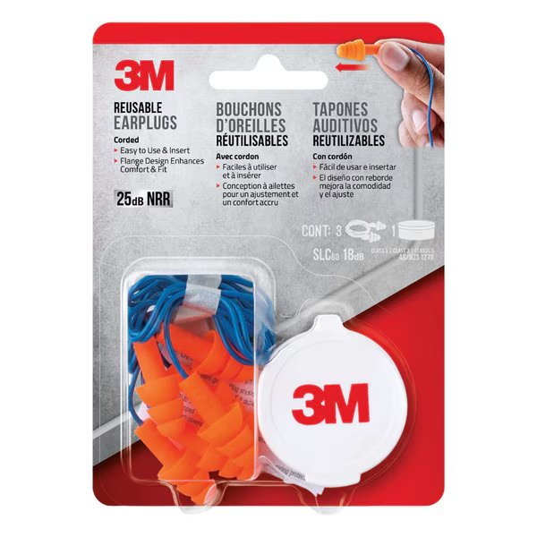 Corded Ear Plugs, 3M Tekk Protection, Mfr#: 90716H3-DC